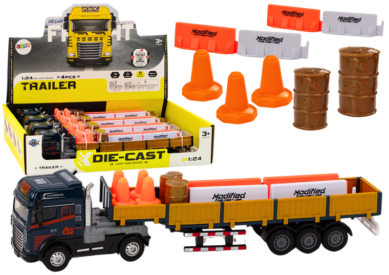 Lean Toys, ciężarówka z naczepą, pojazd do przewozu, 1:24, 1 szt.