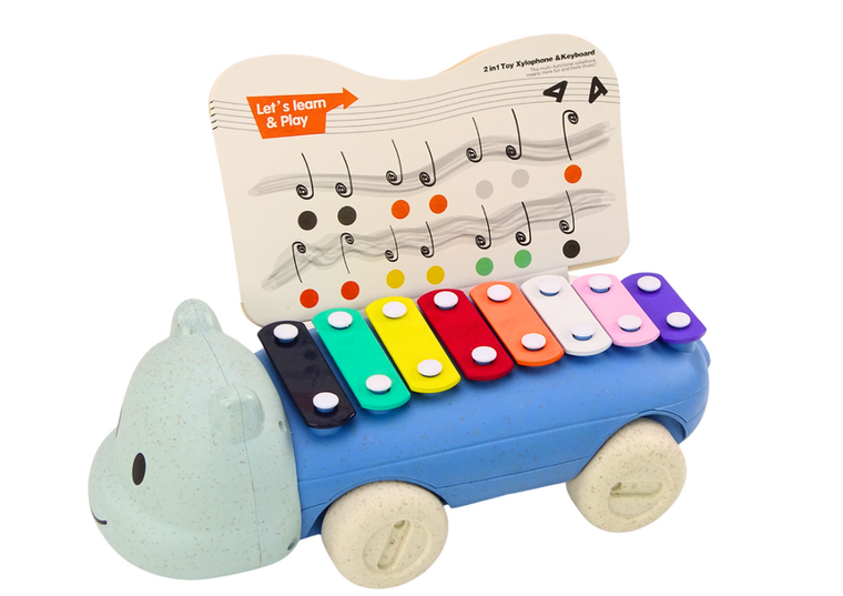 Lean Toys, cymbałki, hipopotam na kółkach instrument muzyczny