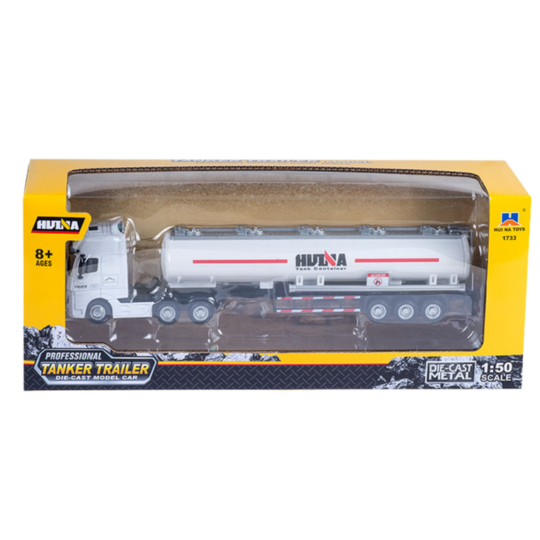 Lean Toys, cysterna, pojazd metalowy, biały, 1:50