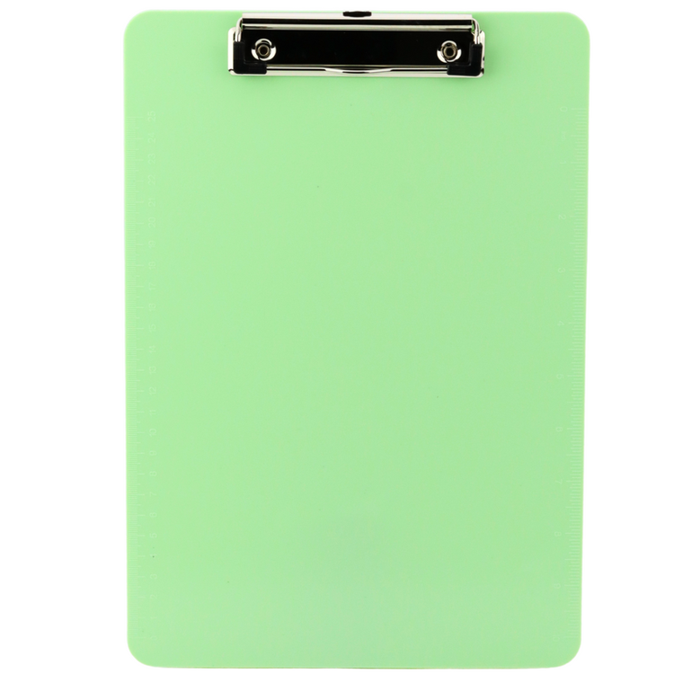 Lean Toys, deska z klipem A4, do pisania plastikowa, zielona