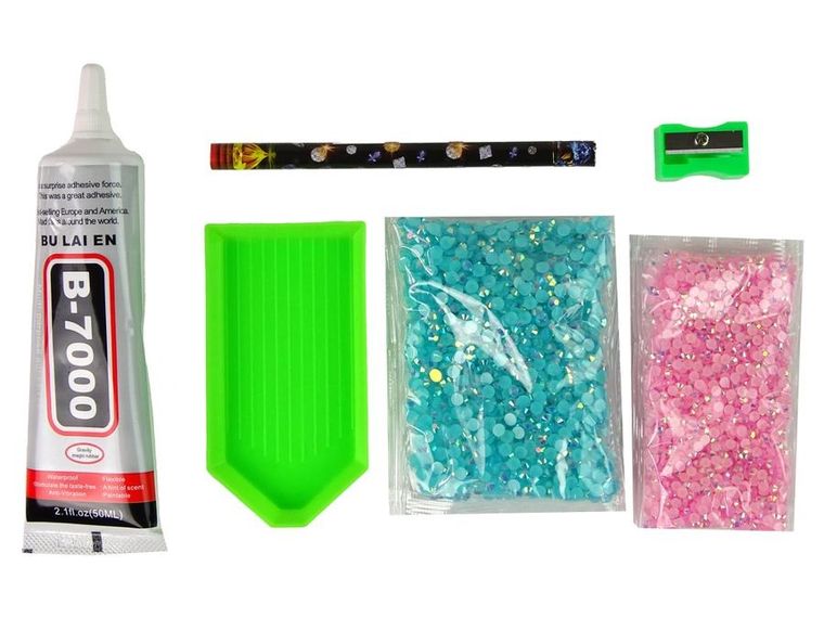 Lean Toys, diamentowy jednorożec, zestaw kreatywny, błękitny