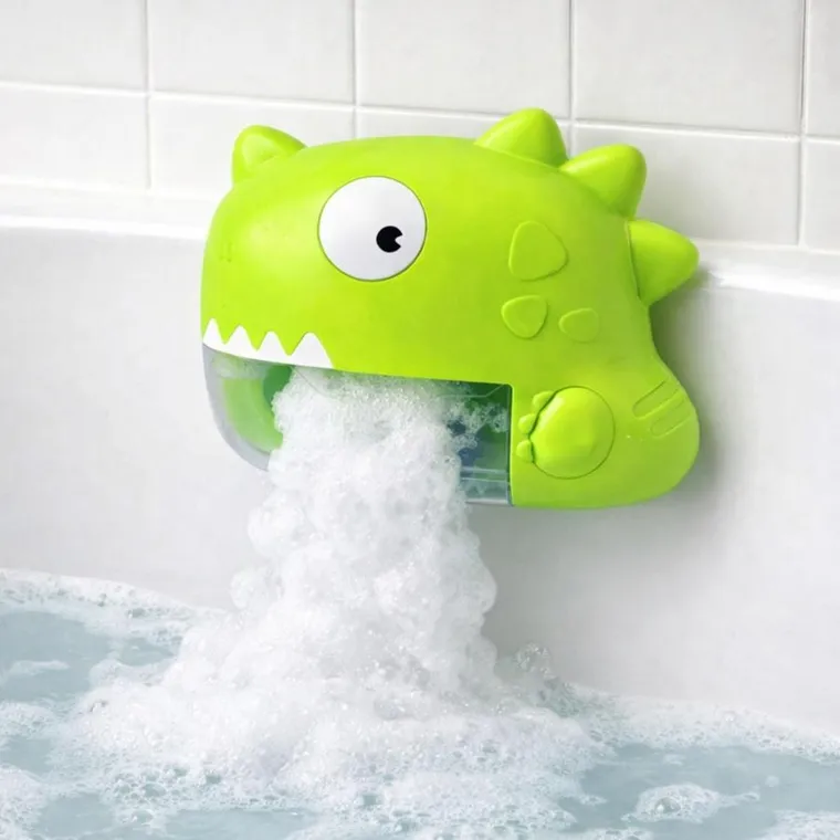 Lean Toys, dinozaur, maszyna do tworzenia piany, zabawka do kąpieli, zielony