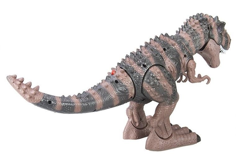 Lean Toys, dinozaur tyranozaur rex, figurka interaktywna, brązowy