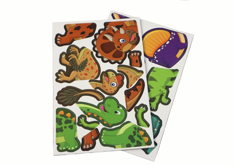 Lean Toys, Dinozaury, puzzle edukacyjne, magnetyczne