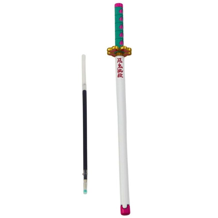 Lean Toys, długopis metalowy, miecz katana anime, czarny z wymiennym wkładem, turkus
