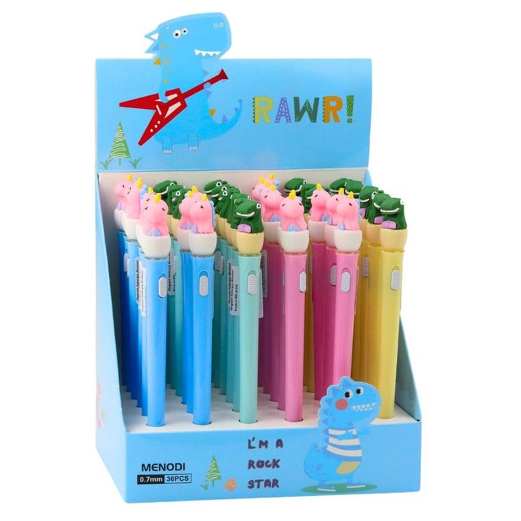 Lean Toys, długopis świecący, dinozaur w jajku, niebieski, 0.7 mm, 1 szt.