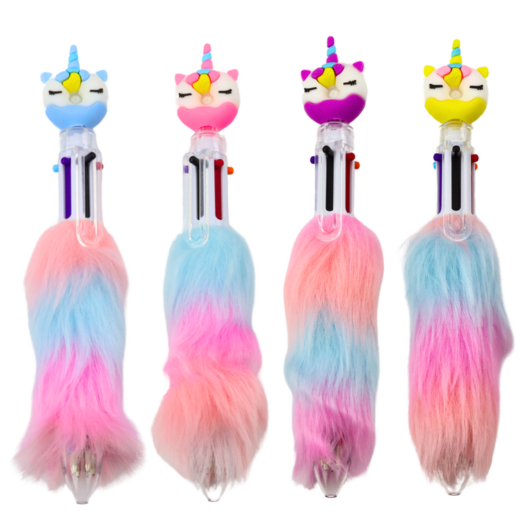 Lean Toys, długopis z futerkiem, jednorożec, 0.7 mm, 1 szt.