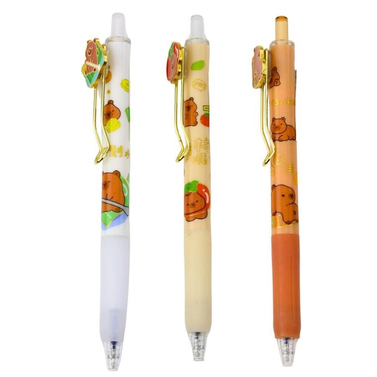 Lean Toys, długopis żelowy, kapibara, niebieski tusz, 14 cm, 1 szt.