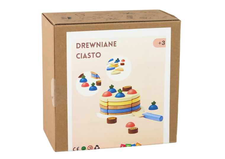 Lean Toys, drewniane ciasto na kawałki, 8 elementów