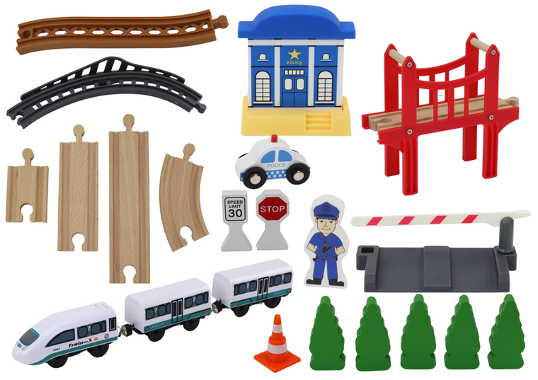 Lean Toys, drewniany pociąg z akcesoriami