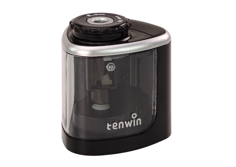 Lean Toys, elektryczna strugaczka, temperówka, czarna