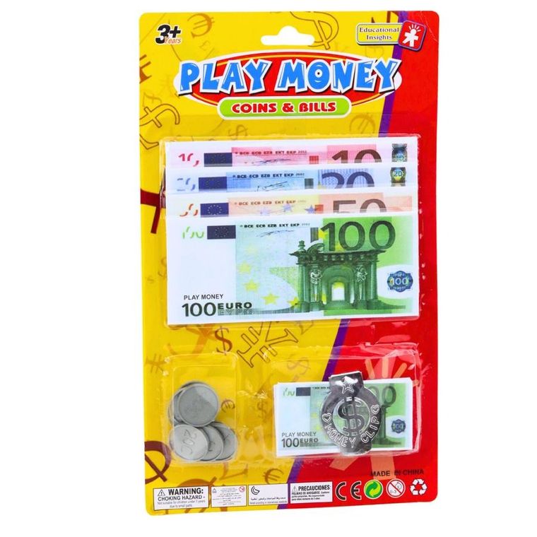 Lean Toys, Euro, banknoty i monety, pieniądze do zabawy