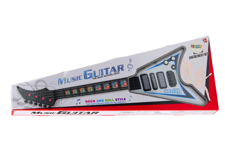 Lean Toys, gitara elektryczna, interaktywna, biała