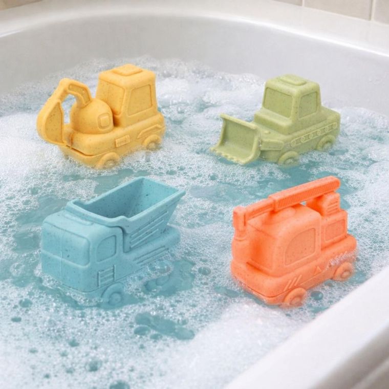 Lean Toys, gumowe pojazdy do rozłączania, zabawka do kąpieli, 4 szt.