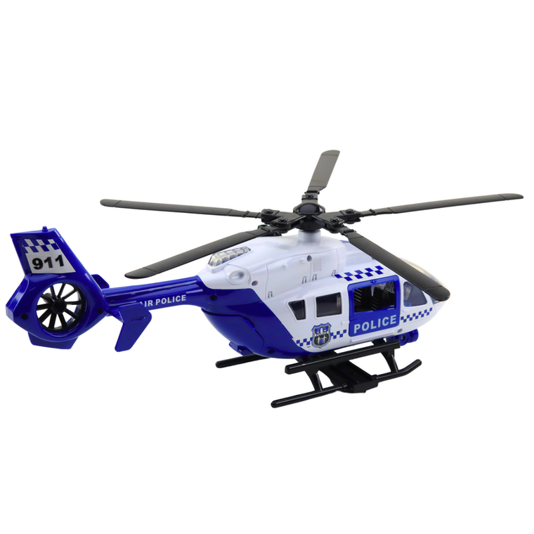 Lean Toys, helikopter, pojazd policyjny z hakiem i noszami, 1:12