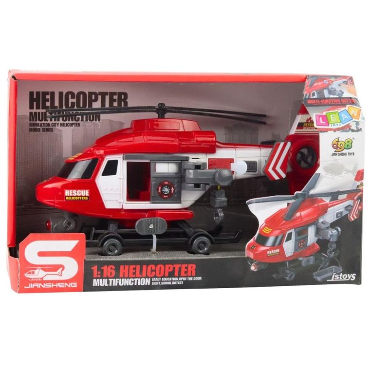 Lean Toys, helikopter ratunkowy, pojazd interaktywny, 1:16