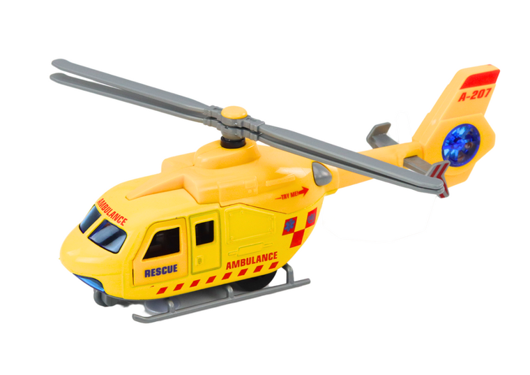 Lean Toys, helikopter ratunkowy, pojazd metalowy z napędem, 1 szt.