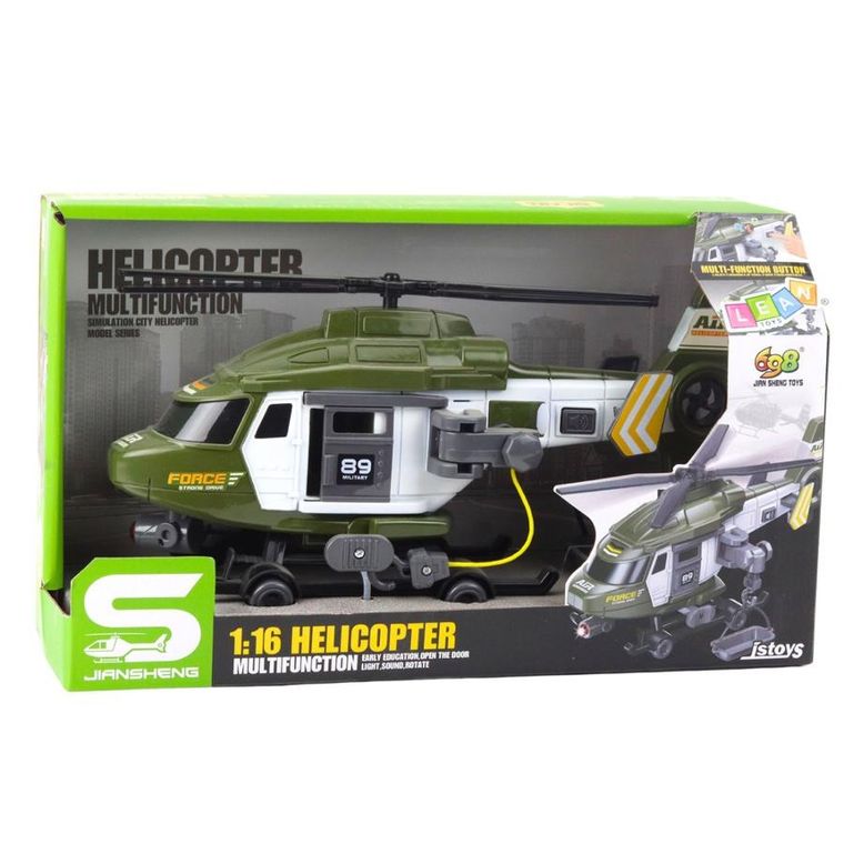 Lean Toys, helikopter wojskowy, pojazd interaktywny, 1:16
