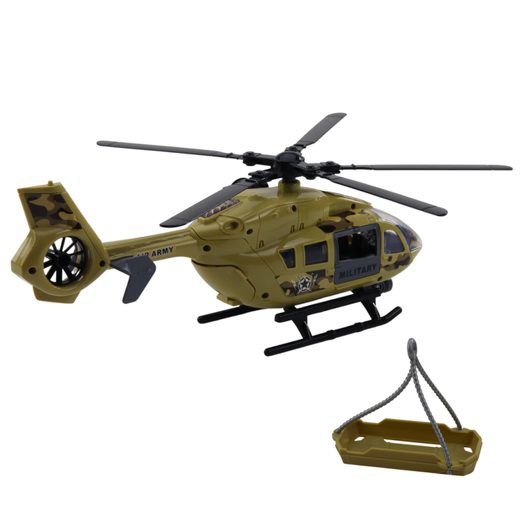 Lean Toys, helikopter wojskowy, pojazd interaktywny z hakiem i noszami, 1:14