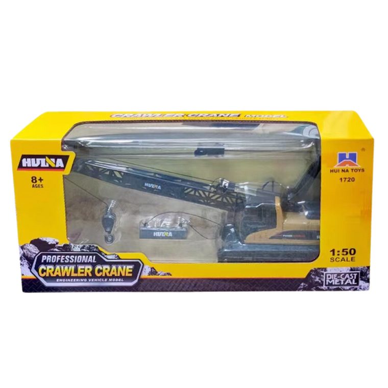 Lean Toys, Huina, dźwig gąsienicowy, ruchomy pojazd metalowy, 1:50