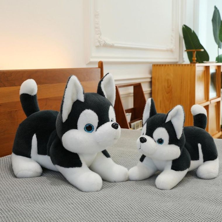 Lean Toys, Husky, maskotka, czarnobiały, 30 cm