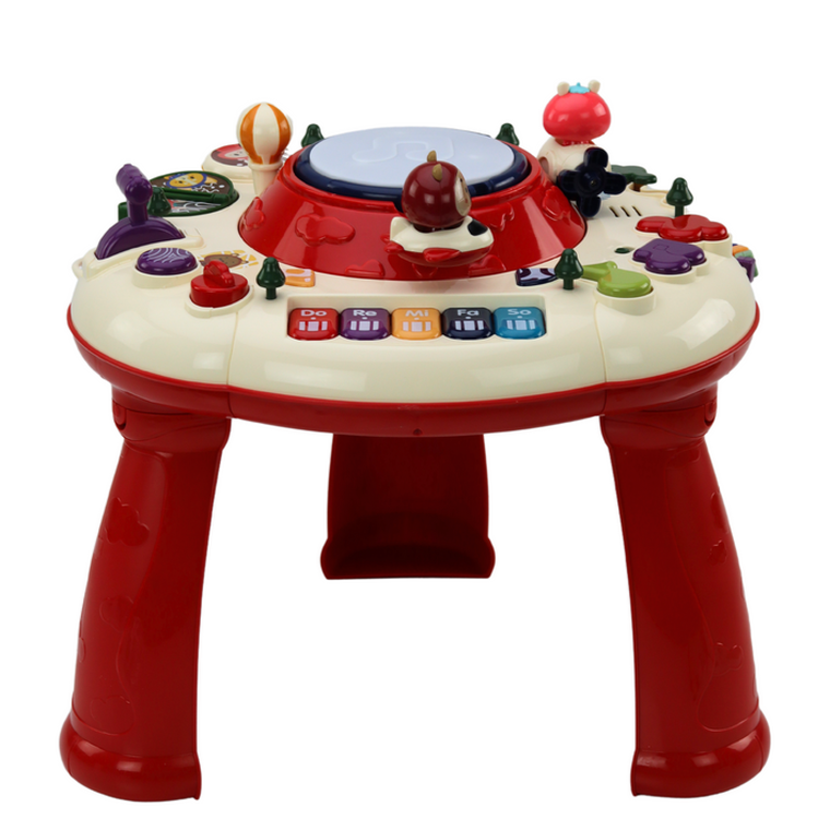 Lean Toys, interaktywny stolik edukacyjny, czerwony