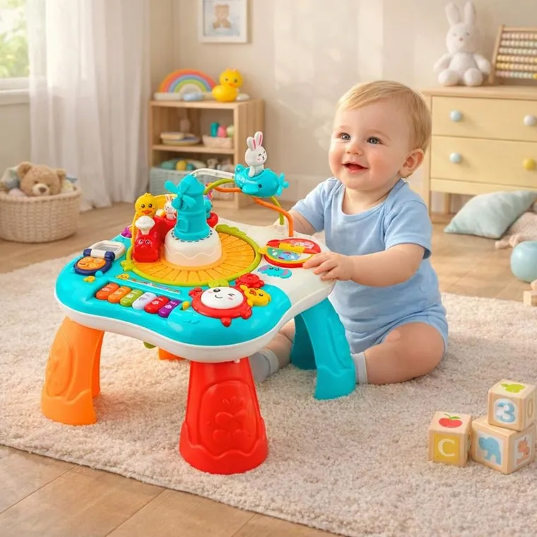 Lean Toys, interkatywny stoliczek, edukacyjny 2w1