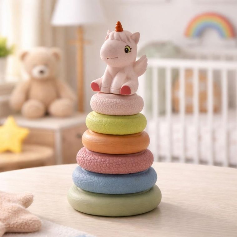 Lean Toys, jednorożce, piramidka, miękkie klocki, 13 elemenetów