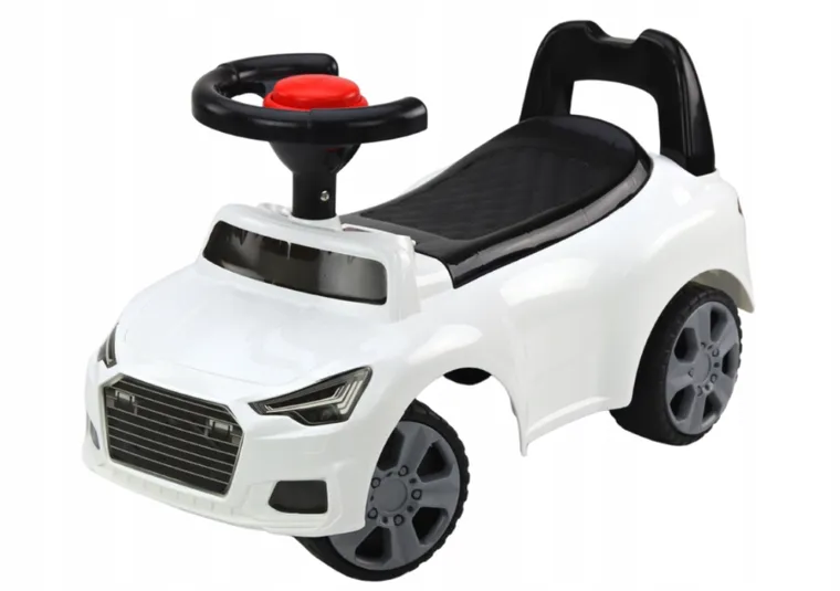Lean Toys, jeździk z oparciem i klaksonem, biały
