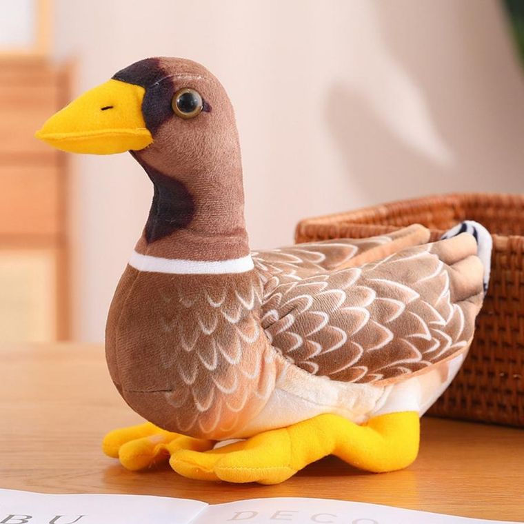 Lean Toys, Kaczka, maskotka, brązowo-żółta, 28 cm