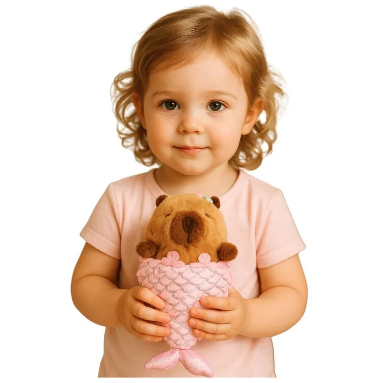 Lean Toys, kapibara syrenka, maskotka, różowa, 28 cm