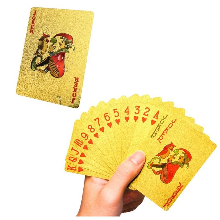 Lean Toys, karty do gry, złote banknoty