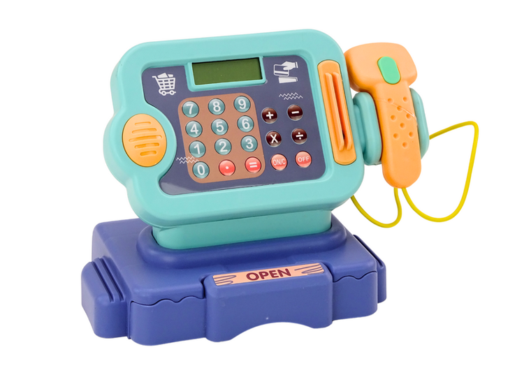 Lean Toys, kasa sklapowa z akcesoriami, niebieska