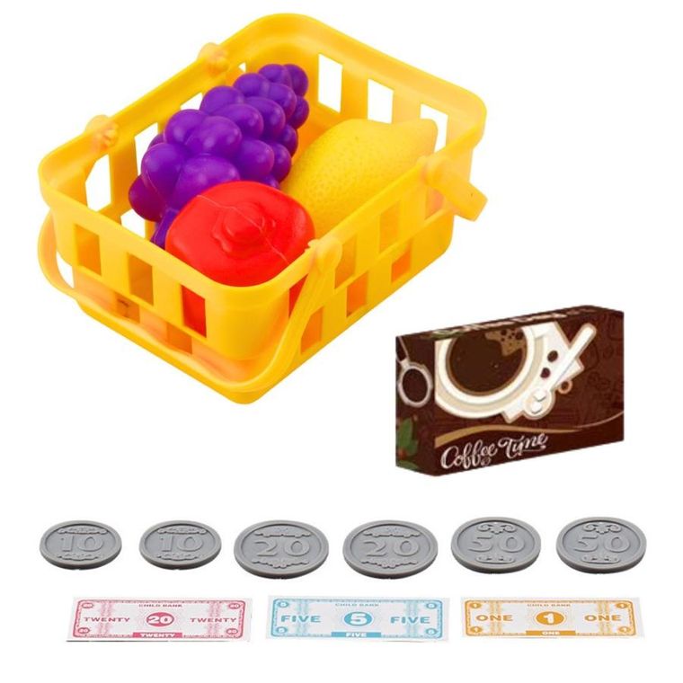 Lean Toys, kasa sklepowa z koszykiem na zakupy, interaktywna