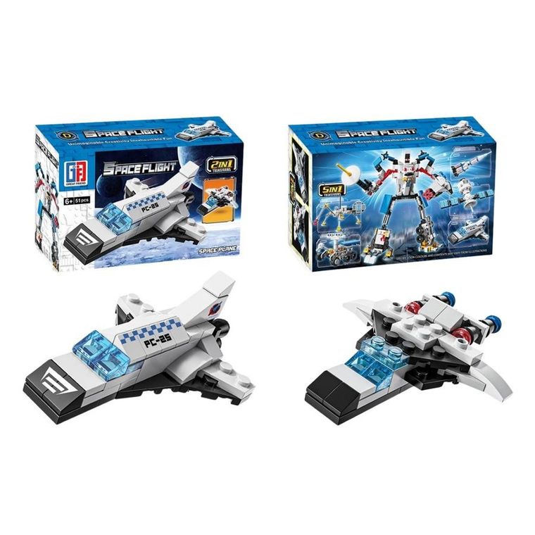 Lean Toys, klocki konstrukcyjne, Kosmiczny, 2w1, 44-54 elementy, 1 szt.