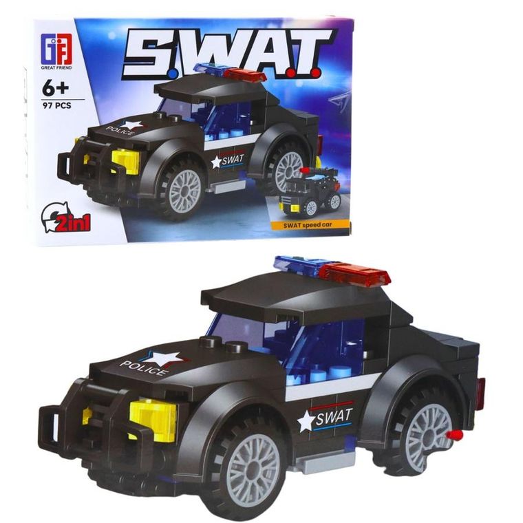 Lean Toys, klocki konstrukcyjne, Pojazdy Środki Transportu SWAT, 2w1, 92-117 elementów