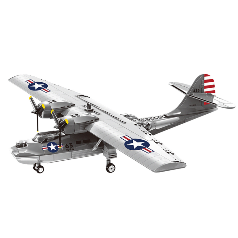 Lean Toys, klocki konstrukcyjne, samolot PBY-5A Catalina, 364 elementy
