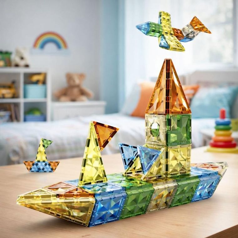 Lean Toys, klocki magnetyczne 3D, 78 elementów