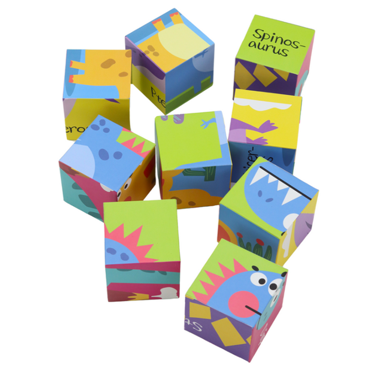 Lean Toys, klocki obrazkowe, dinozaury, 9 elementów