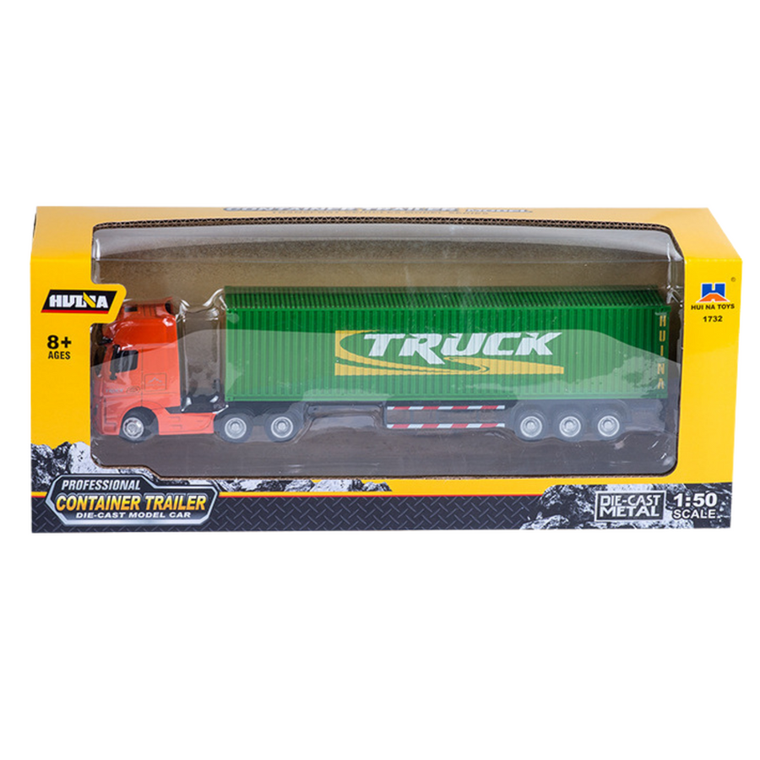 Lean Toys, kontener, pojazd metalowy, zielony, 1:50