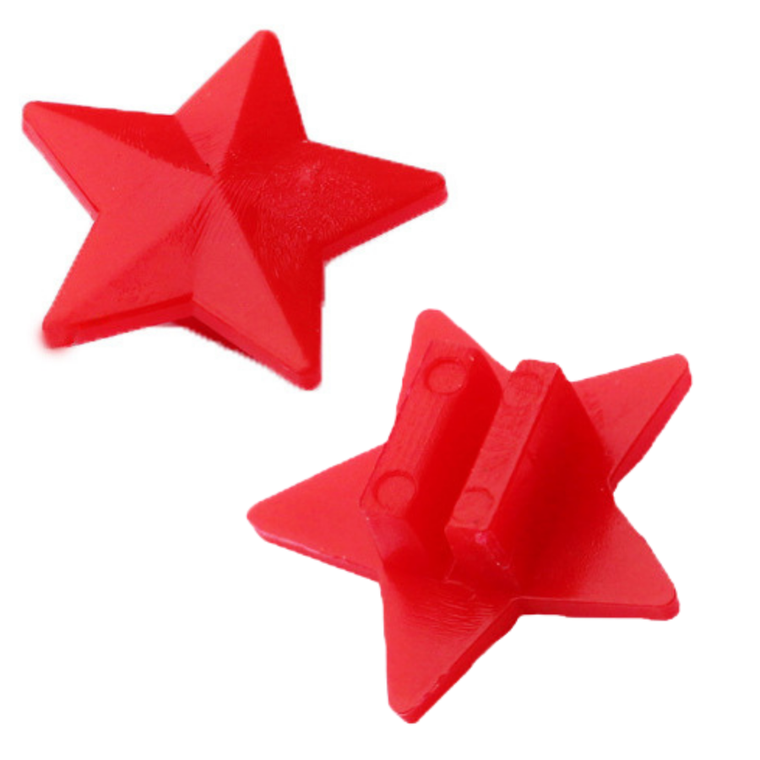 Lean Toys, koraliki na szprychy do roweru, kolorowe gwiazdki, 2 cm, 35 szt.