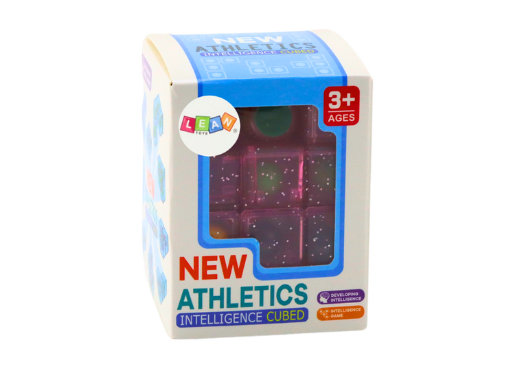 Lean Toys, kostka logiczna, łamigłówka, różowa