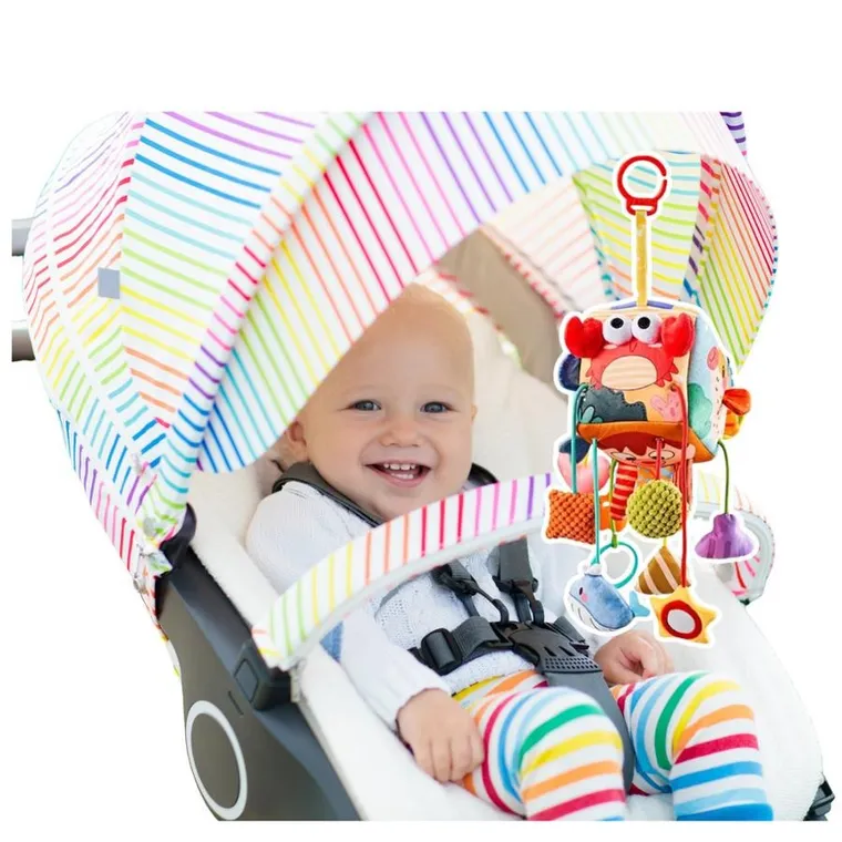 Lean Toys kostka sensoryczna, zawieszka do łóżeczka, zwierzęta morskie