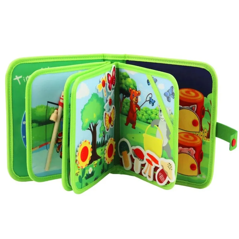 Lean Toys, książeczka sensoryczna 3D, filcowa, dzikie zwierzęta