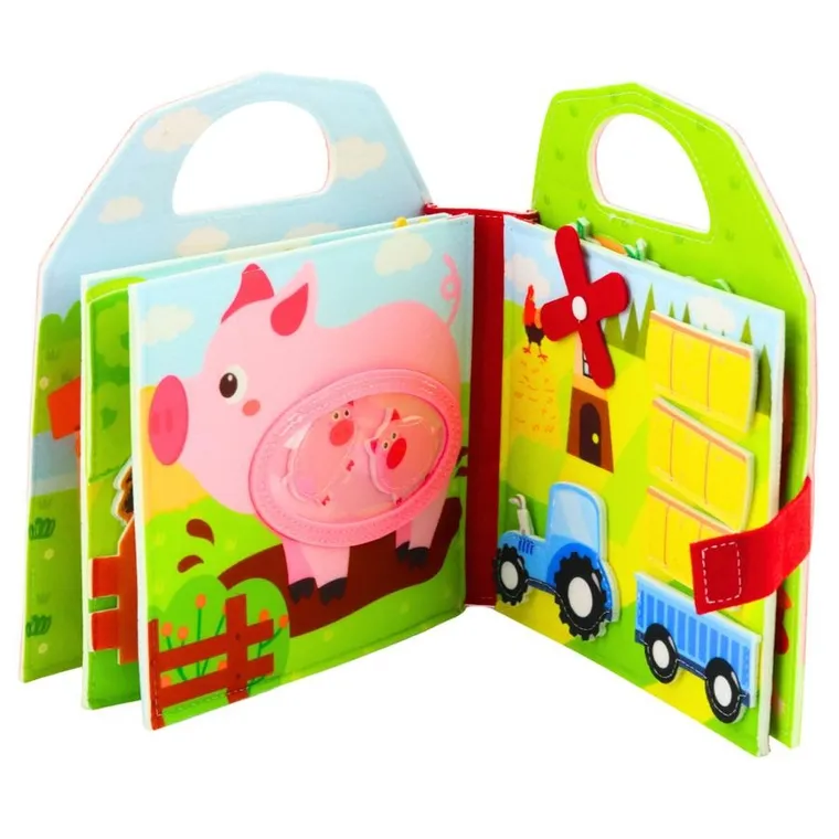 Lean Toys, książeczka sensoryczna 3D, filcowa, farma
