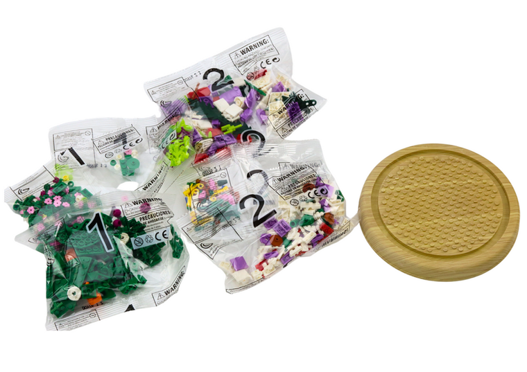 Lean Toys, kwiaty w gablotce, klocki, 487 elementów