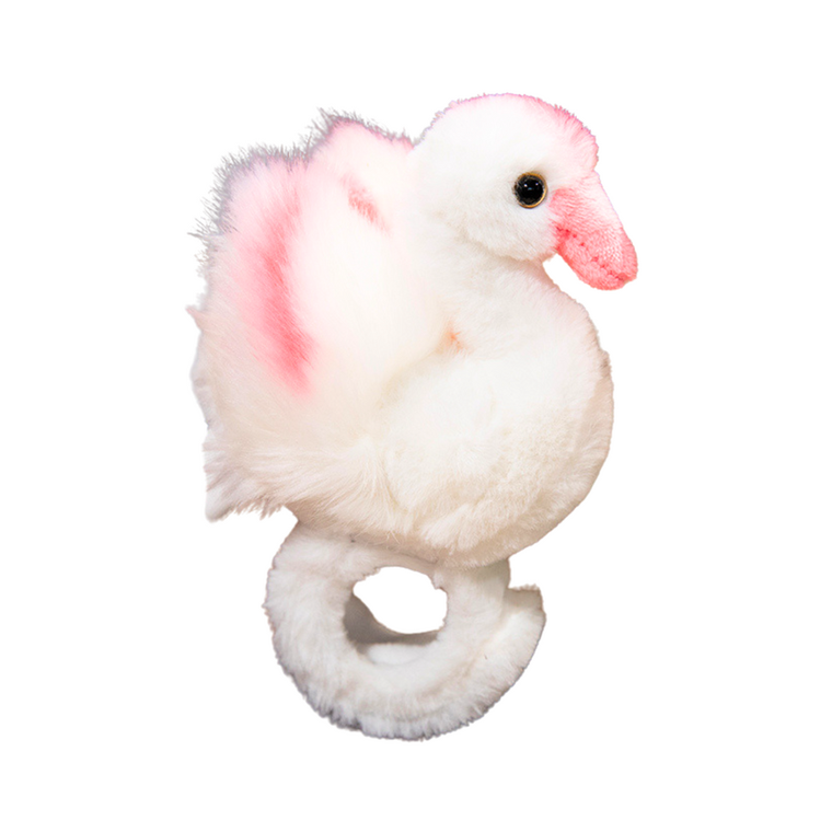Lean Toys, łabędź, pluszowa opaska na rękę, biała