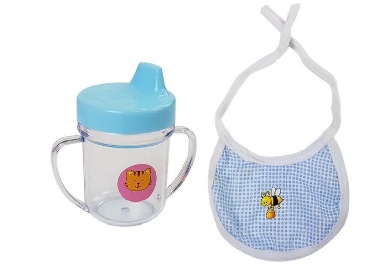 Lean Toys, lalka bobas, w niebieskim ubranku, 45 cm