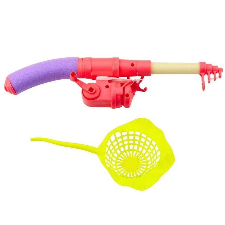 Lean Toys, łowienie rybek na stoliku, gra zręcznościowa, różowy