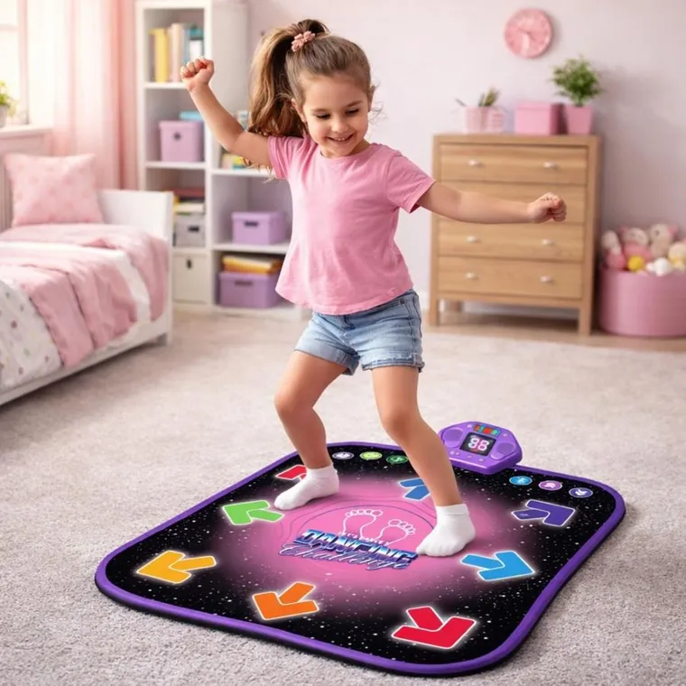 Lean Toys, mata taneczna, Bluetooth, LED, 95-86 cm